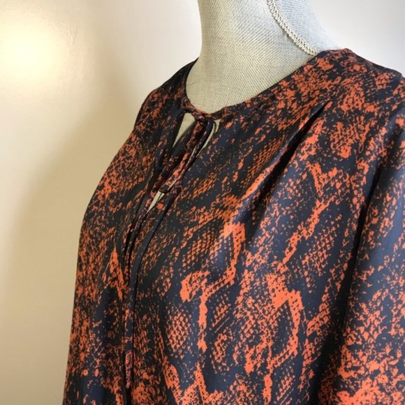 Cabi #101 Border Wrap Python Print L/S Blouse MED - Picture 6 of 8